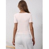 image:imageANRABESS Womens Short Sleeve Henley Shirts 2026 Summer Slim Fit Work TopsLight Beige