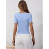 image:imageANRABESS Womens Short Sleeve Henley Shirts 2026 Summer Slim Fit Work TopsLight Blue
