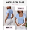 image:imageANRABESS Womens Short Sleeve Henley Shirts 2026 Summer Slim Fit Work TopsLight Blue