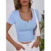 image:imageANRABESS Womens Short Sleeve Henley Shirts 2026 Summer Slim Fit Work TopsLight Blue