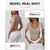 image:imageANRABESS Womens Short Sleeve Henley Shirts 2026 Summer Slim Fit Work TopsLight Khaki