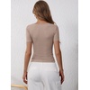 image:imageANRABESS Womens Short Sleeve Henley Shirts 2026 Summer Slim Fit Work TopsLight Khaki