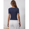 image:imageANRABESS Womens Short Sleeve Henley Shirts 2026 Summer Slim Fit Work TopsNavy Blue