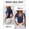 image:imageANRABESS Womens Short Sleeve Henley Shirts 2026 Summer Slim Fit Work TopsNavy Blue