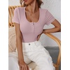 image:imageANRABESS Womens Short Sleeve Henley Shirts 2026 Summer Slim Fit Work TopsNutmeg