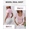 image:imageANRABESS Womens Short Sleeve Henley Shirts 2026 Summer Slim Fit Work TopsNutmeg