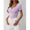 image:imageANRABESS Womens Short Sleeve Henley Shirts 2026 Summer Slim Fit Work TopsPurple