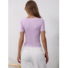 image:imageANRABESS Womens Short Sleeve Henley Shirts 2026 Summer Slim Fit Work TopsPurple