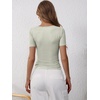 image:imageANRABESS Womens Short Sleeve Henley Shirts 2026 Summer Slim Fit Work TopsSage Green