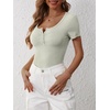 image:imageANRABESS Womens Short Sleeve Henley Shirts 2026 Summer Slim Fit Work TopsSage Green