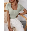 image:imageANRABESS Womens Short Sleeve Henley Shirts 2026 Summer Slim Fit Work TopsSage Green