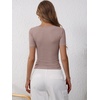 image:imageANRABESS Womens Short Sleeve Henley Shirts 2026 Summer Slim Fit Work TopsTaupe
