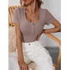 image:imageANRABESS Womens Short Sleeve Henley Shirts 2026 Summer Slim Fit Work TopsTaupe