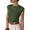 image:imageANRABESS Business Casual Tops for Women Cap Sleeve Work Wrinkle Free ShirtsArmy Green