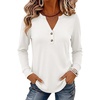 image:imageANRABESS Womens Long Sleeve Shirts Air Layer Henley V Neck TopsWhite