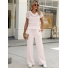 image:imageANRABESS Women 2 Piece Outfits Summer Lounge Sets Crochet Knit Sweater Vest Wide Leg Pants Casual Beach Vacation ClothesBeige