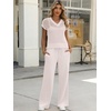 image:imageANRABESS Women 2 Piece Outfits Summer Lounge Sets Crochet Knit Sweater Vest Wide Leg Pants Casual Beach Vacation ClothesBeige