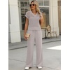 image:imageANRABESS Women 2 Piece Outfits Summer Lounge Sets Crochet Knit Sweater Vest Wide Leg Pants Casual Beach Vacation ClothesLight Khaki