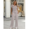 image:imageANRABESS Women 2 Piece Outfits Summer Lounge Sets Crochet Knit Sweater Vest Wide Leg Pants Casual Beach Vacation ClothesLight Khaki