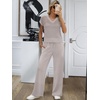 image:imageANRABESS Women 2 Piece Outfits Summer Lounge Sets Crochet Knit Sweater Vest Wide Leg Pants Casual Beach Vacation ClothesLight Khaki