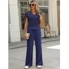 image:imageANRABESS Women 2 Piece Outfits Summer Lounge Sets Crochet Knit Sweater Vest Wide Leg Pants Casual Beach Vacation ClothesNavy Blue