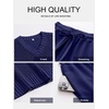 image:imageANRABESS Women 2 Piece Outfits Summer Lounge Sets Crochet Knit Sweater Vest Wide Leg Pants Casual Beach Vacation ClothesNavy Blue