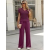 image:imageANRABESS Women 2 Piece Outfits Summer Lounge Sets Crochet Knit Sweater Vest Wide Leg Pants Casual Beach Vacation ClothesPurple Red