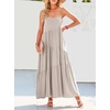 image:imageANRABESS Women Summer Sleeveless Maxi Dress Flowy Boho Beach SundressBeige
