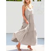 image:imageANRABESS Women Summer Sleeveless Maxi Dress Flowy Boho Beach SundressBeige