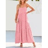 image:imageANRABESS Women Summer Sleeveless Maxi Dress Flowy Boho Beach SundressPrint Dot Pink