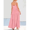 image:imageANRABESS Women Summer Sleeveless Maxi Dress Flowy Boho Beach SundressPrint Dot Pink