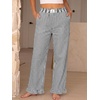 image:imageANRABESS Womens Gingham Striped Ruffle Hem PantsBlack White Stripe