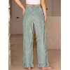 image:imageANRABESS Womens Gingham Striped Ruffle Hem PantsDeep Green White Plaid
