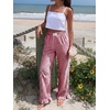 image:imageANRABESS Womens Gingham Striped Ruffle Hem PantsRed White Plaid