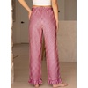 image:imageANRABESS Womens Gingham Striped Ruffle Hem PantsRed White Plaid