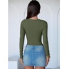 image:imageANRABESS Womens Long Sleeve Bodysuits TopArmy Green