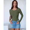 image:imageANRABESS Womens Long Sleeve Bodysuits TopArmy Green
