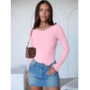 image:imageANRABESS Womens Long Sleeve Bodysuits TopBright Pink