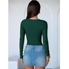 image:imageANRABESS Womens Long Sleeve Bodysuits TopDeep Green