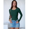 image:imageANRABESS Womens Long Sleeve Bodysuits TopDeep Green