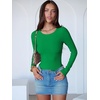 image:imageANRABESS Womens Long Sleeve Bodysuits TopGreen