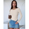 image:imageANRABESS Womens Long Sleeve Bodysuits TopLight Apricot