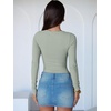 image:imageANRABESS Womens Long Sleeve Bodysuits TopLight Green