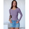 image:imageANRABESS Womens Long Sleeve Bodysuits TopPurple