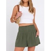 image:imageANRABESS Women Smocked High Waist Shorts Wide Leg Elastic Drawstring Flowy Baggy Trendy Summer Casual Beach amp Lounge WearArmy Green