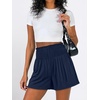 image:imageANRABESS Women Smocked High Waist Shorts Wide Leg Elastic Drawstring Flowy Baggy Trendy Summer Casual Beach amp Lounge WearBlack Blue