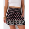image:imageANRABESS Women Smocked High Waist Shorts Wide Leg Elastic Drawstring Flowy Baggy Trendy Summer Casual Beach amp Lounge WearBlack Floral Pink