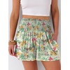image:imageANRABESS Women Smocked High Waist Shorts Wide Leg Elastic Drawstring Flowy Baggy Trendy Summer Casual Beach amp Lounge WearCrayon Multicolored Floral
