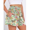 image:imageANRABESS Women Smocked High Waist Shorts Wide Leg Elastic Drawstring Flowy Baggy Trendy Summer Casual Beach amp Lounge WearCrayon Multicolored Floral