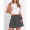 image:imageANRABESS Women Smocked High Waist Shorts Wide Leg Elastic Drawstring Flowy Baggy Trendy Summer Casual Beach amp Lounge WearDark Gray